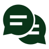 Communication icon showing chat bubbles